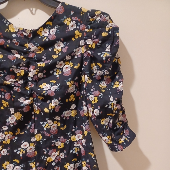 NWT REBECCA TAYLOR LA VIE WINTER POSEY FLORAL PRINT SILK TWILL DRESS SIZE M - Picture 9 of 11